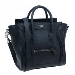 Pre Owned Celine Black Leather Nano Luggage Tote