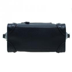 Pre Owned Celine Black Leather Nano Luggage Tote