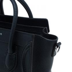 Pre Owned Celine Black Leather Nano Luggage Tote