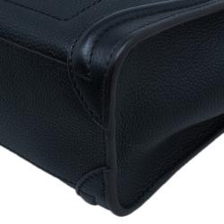 Pre Owned Celine Black Leather Nano Luggage Tote