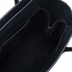 Pre Owned Celine Black Leather Nano Luggage Tote
