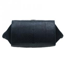 Pre Owned Celine Black Python Trapeze Top Handle Bag