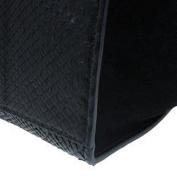 Pre Owned Celine Black Python Trapeze Top Handle Bag