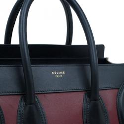 Pre Owned Celine Tri-Color Leather Mini Luggage Tote