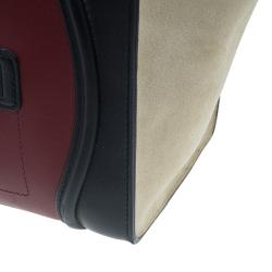 Pre Owned Celine Tri-Color Leather Mini Luggage Tote