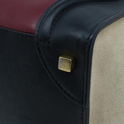 Pre Owned Celine Tri-Color Leather Mini Luggage Tote