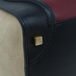 Pre Owned Celine Tri-Color Leather Mini Luggage Tote