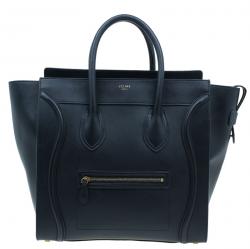 Pre Owned Celine Black Leather Mini Luggage Tote