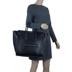 Pre Owned Celine Black Leather Mini Luggage Tote