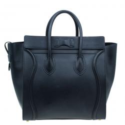 Pre Owned Celine Black Leather Mini Luggage Tote