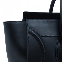 Pre Owned Celine Black Leather Mini Luggage Tote