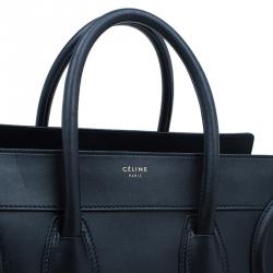 Pre Owned Celine Black Leather Mini Luggage Tote