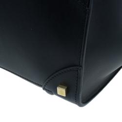 Pre Owned Celine Black Leather Mini Luggage Tote