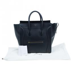 Pre Owned Celine Black Leather Mini Luggage Tote