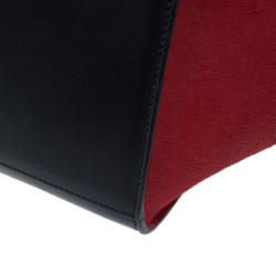 Pre Owned Celine Tricolor Leather Pony Hair Medium Trapeze Bag