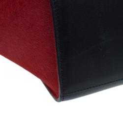 Pre Owned Celine Tricolor Leather Pony Hair Medium Trapeze Bag
