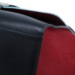 Pre Owned Celine Tricolor Leather Pony Hair Medium Trapeze Bag