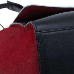 Pre Owned Celine Tricolor Leather Pony Hair Medium Trapeze Bag