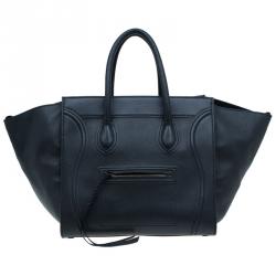 Pre Owned Celine Black Leather Medium Phantom Luggage Tote