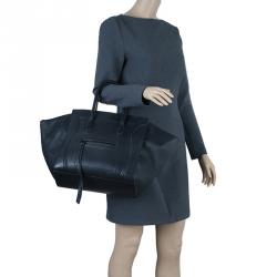 Pre Owned Celine Black Leather Medium Phantom Luggage Tote