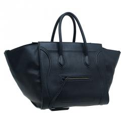 Pre Owned Celine Black Leather Medium Phantom Luggage Tote
