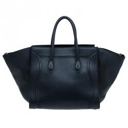 Pre Owned Celine Black Leather Medium Phantom Luggage Tote