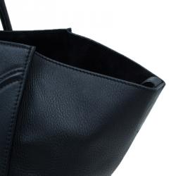 Pre Owned Celine Black Leather Medium Phantom Luggage Tote