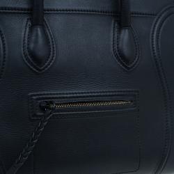 Pre Owned Celine Black Leather Medium Phantom Luggage Tote