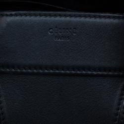 Pre Owned Celine Black Leather Medium Phantom Luggage Tote