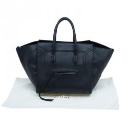 Pre Owned Celine Black Leather Medium Phantom Luggage Tote
