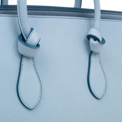 Pre Owned Celine Baby Blue Calfskin Leather Small Tie Tote Bag