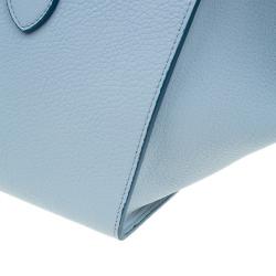Pre Owned Celine Baby Blue Calfskin Leather Small Tie Tote Bag