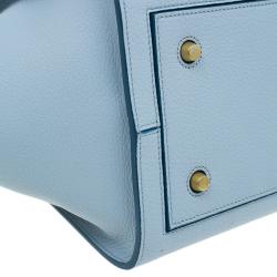 Pre Owned Celine Baby Blue Calfskin Leather Small Tie Tote Bag