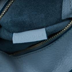 Pre Owned Celine Baby Blue Calfskin Leather Small Tie Tote Bag