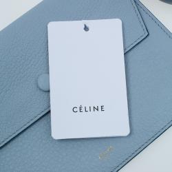 Pre Owned Celine Baby Blue Calfskin Leather Small Tie Tote Bag