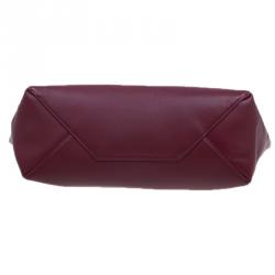 Pre Owned Celine Burgundy Calfskin Leather Large Folded Clutch
