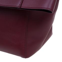 Pre Owned Celine Burgundy Calfskin Leather Large Folded Clutch