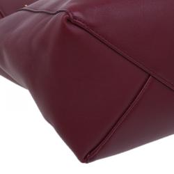 Pre Owned Celine Burgundy Calfskin Leather Large Folded Clutch