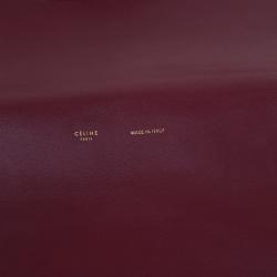 Pre Owned Celine Burgundy Calfskin Leather Large Folded Clutch