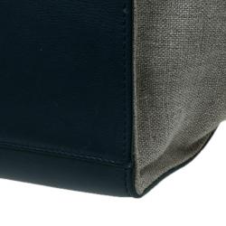 Pre Owned Celine Tri Color Leather and Canvas Small Trapeze Shoulder Bag