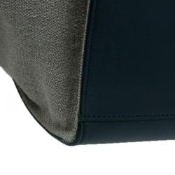 Pre Owned Celine Tri Color Leather and Canvas Small Trapeze Shoulder Bag