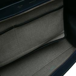 Pre Owned Celine Tri Color Leather and Canvas Small Trapeze Shoulder Bag