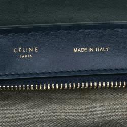 Pre Owned Celine Tri Color Leather and Canvas Small Trapeze Shoulder Bag