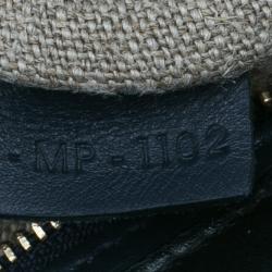 Pre Owned Celine Tri Color Leather and Canvas Small Trapeze Shoulder Bag