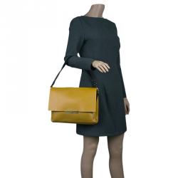 Pre Owned Celine Tan Calfskin Leather Blade Flap Bag