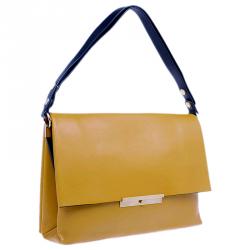 Pre Owned Celine Tan Calfskin Leather Blade Flap Bag