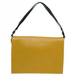 Pre Owned Celine Tan Calfskin Leather Blade Flap Bag