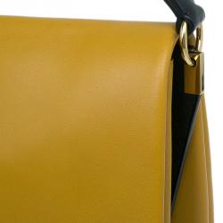 Pre Owned Celine Tan Calfskin Leather Blade Flap Bag