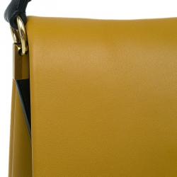 Pre Owned Celine Tan Calfskin Leather Blade Flap Bag