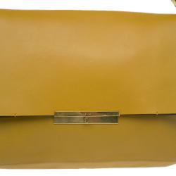 Pre Owned Celine Tan Calfskin Leather Blade Flap Bag